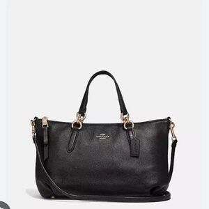 Coach Black Leather Tote Bag
